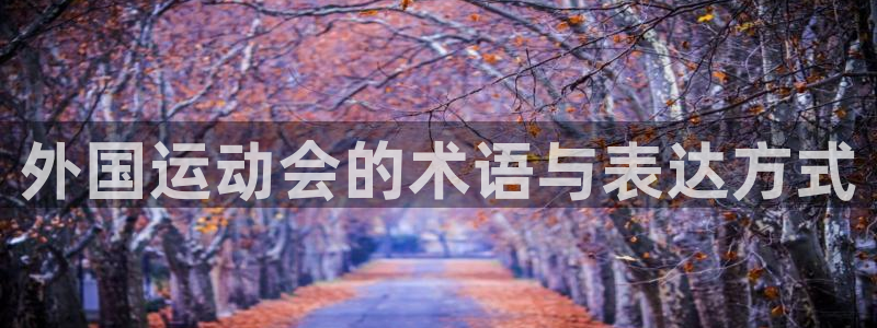 JJB竞技宝官方正版app娱乐：外国运动会的术语与表达方式